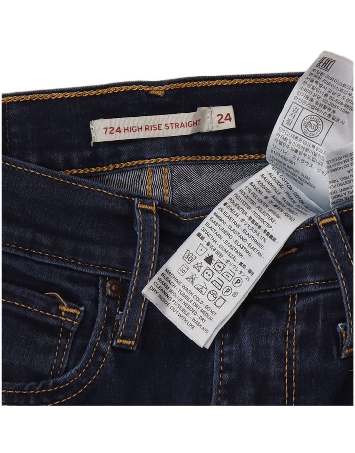 Levi's Jean Droit 724 Taille Haute Femme W24 L30 Bleu Coton