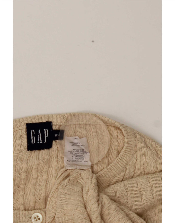 Gap Cardigan Femme Pull UK 14 Coton Beige Moyen