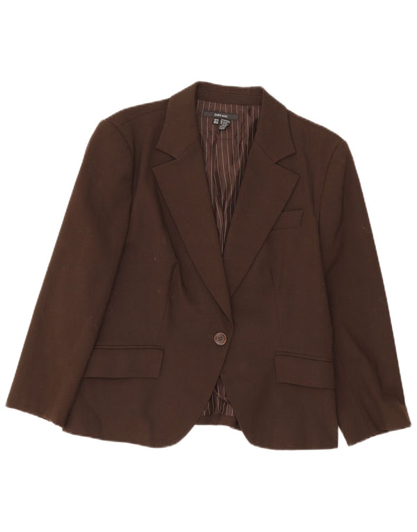 Zara Veste Blazer 1 Bouton Femme EU 44 XL Marron Polyester