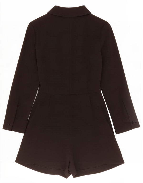 Zara Combishort à manches longues pour femme UK 10 Small Noir Polyester