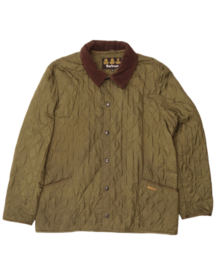 Barbour Veste matelassée pour homme UK 42 XL Kaki Colourblock
