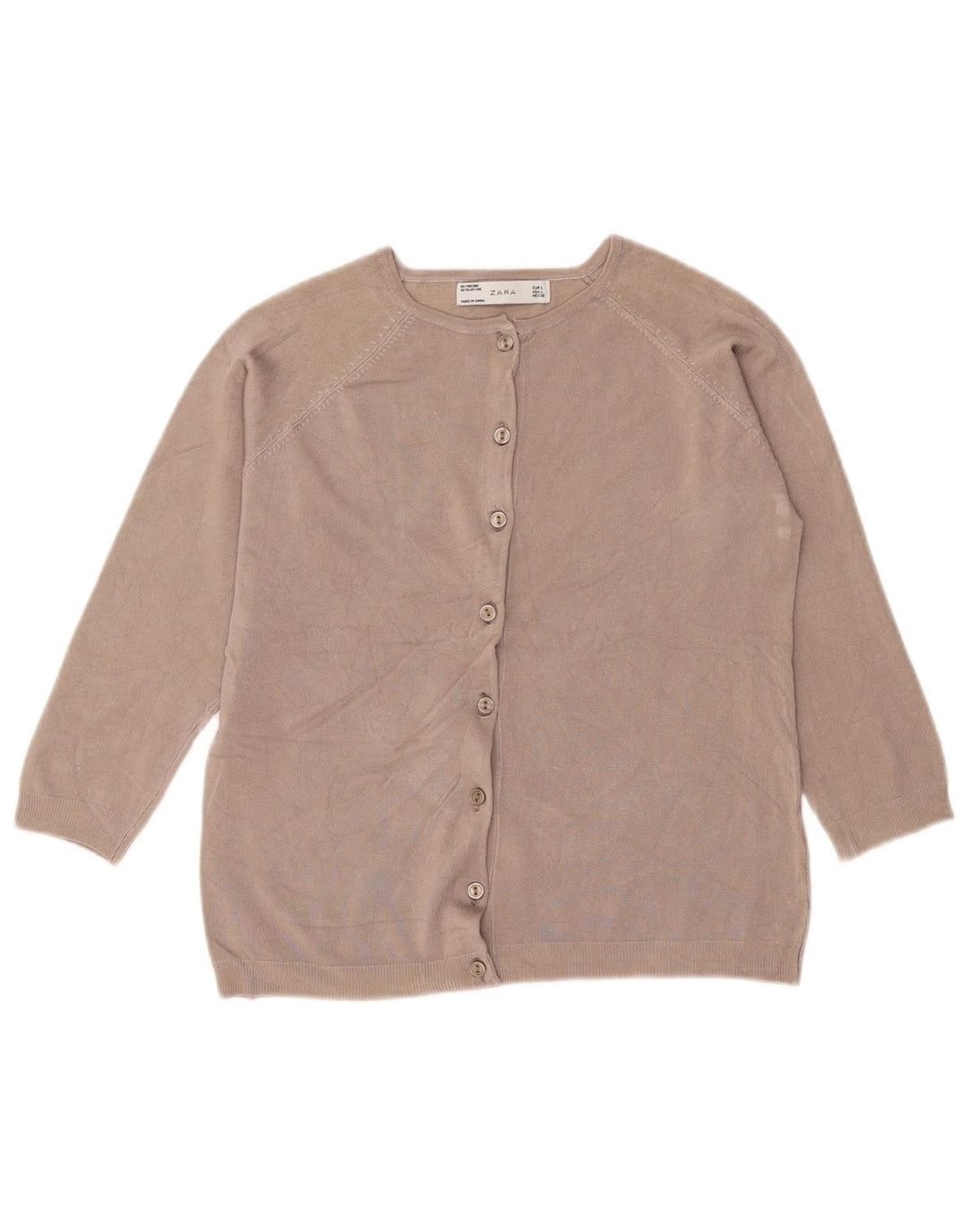 Zara Cardigan Femme Pull UK 14 Large Gris Viscose