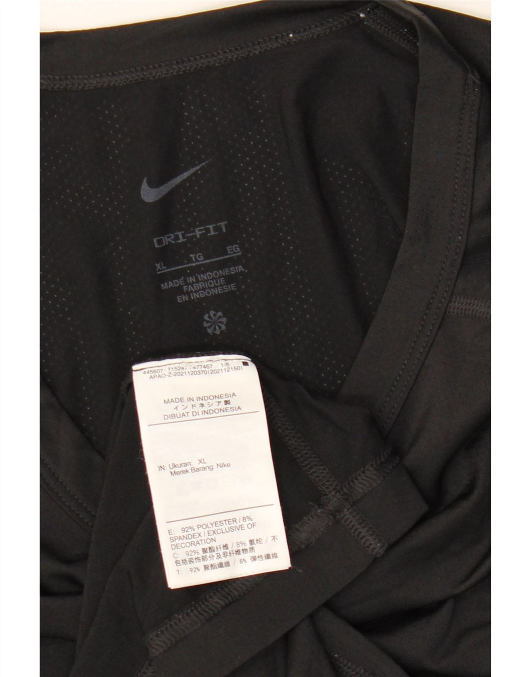 Nike T-Shirt Homme Haut XL Noir Polyester