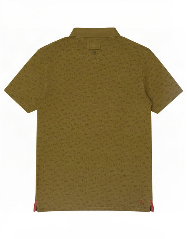 Fat Face Polo Motif Abstrait Homme Kaki Moyen Coton