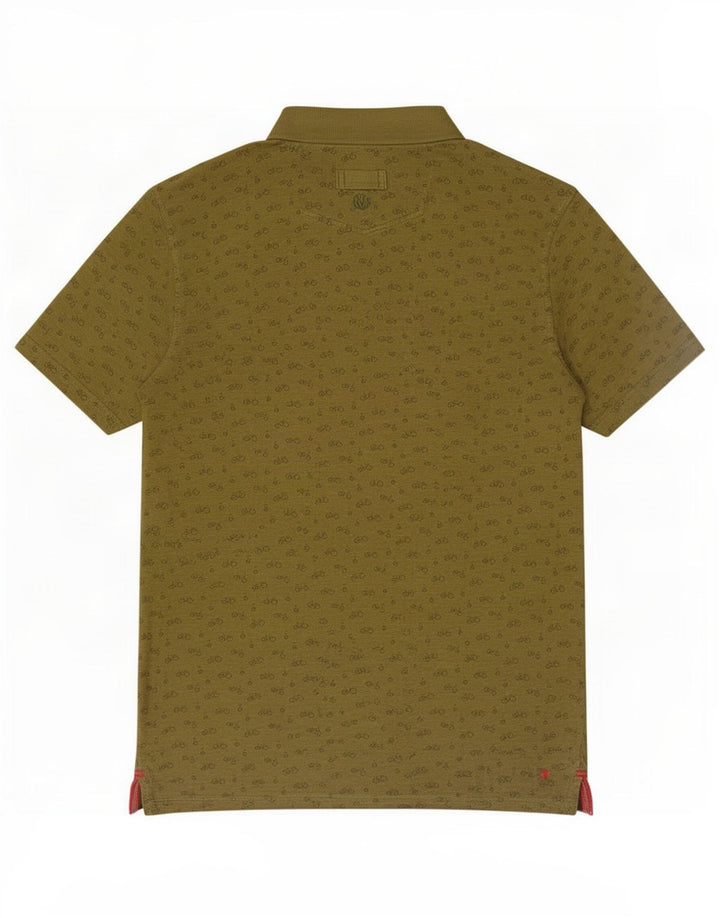 Fat Face Polo Motif Abstrait Homme Kaki Moyen Coton