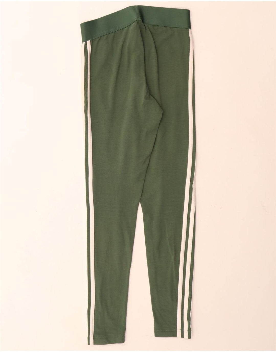 Adidas Leggings Femme UK 8/10 Petit Vert Coton