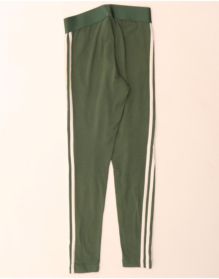 Adidas Leggings Femme UK 8/10 Petit Vert Coton