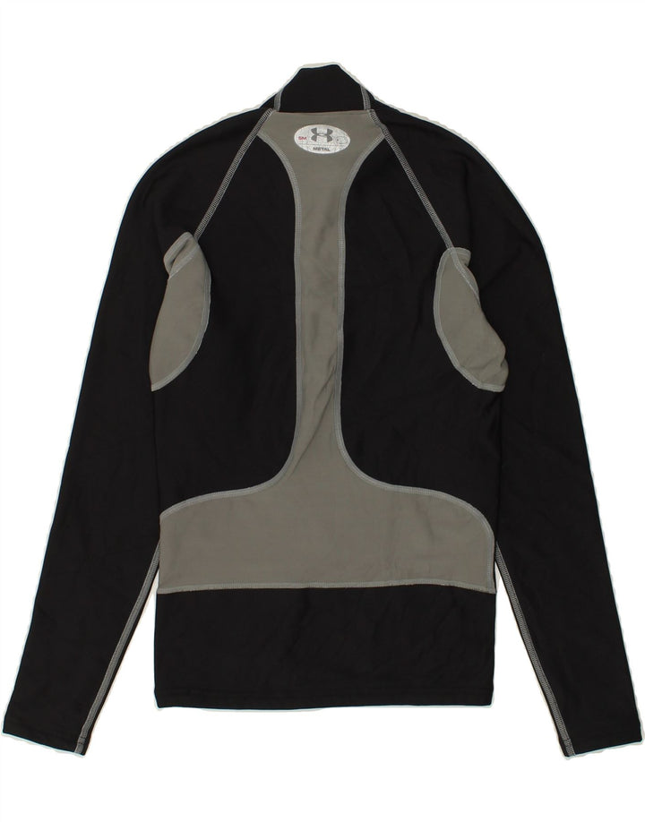 UNDER ARMOUR Boys Pullover Tracksuit Top 7-8 Years Small Black Colourblock Vintage Under Armour and Second-Hand Under Armour from Messina Hembry 