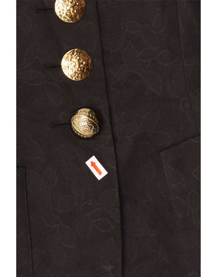 GUY LAROCHE Veste blazer à manches courtes pour femme EU 42 Large Noir Classique