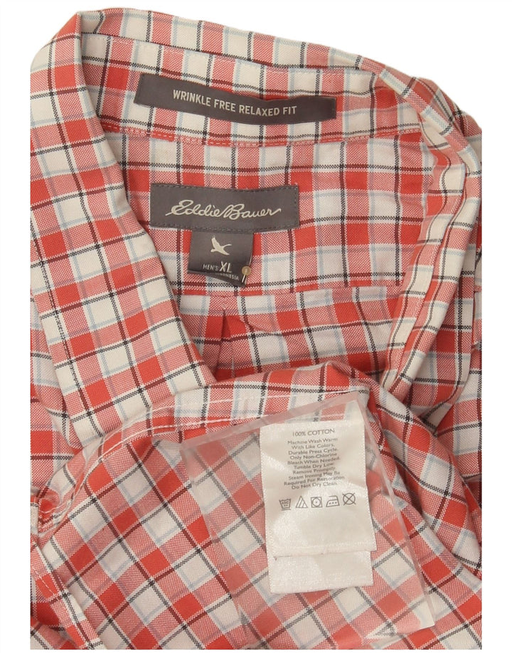 Eddie Bauer Chemise coupe décontractée pour homme XL en coton à carreaux rouges