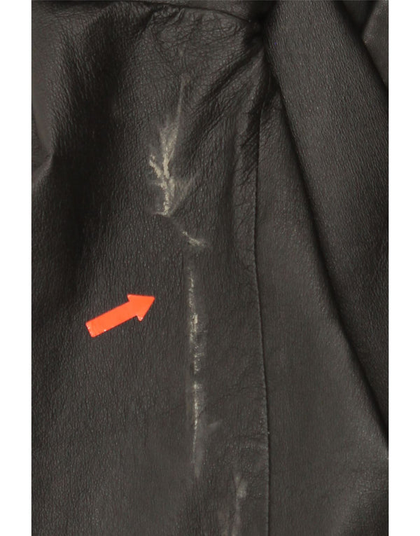 ATLAS FOR MEN Mens 4 Button Blazer Jacket UK 40 Large Black Leather