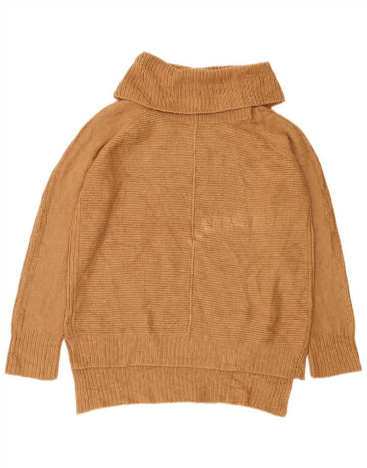 Oasis Pull surdimensionné à col roulé pour femme UK 10 Petit Acrylique Beige