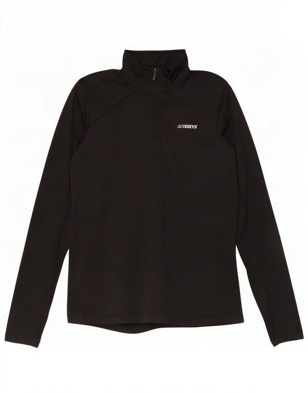 Adidas Femme Terrex Zip Neck Pull Survêtement Top UK 16 Large Noir