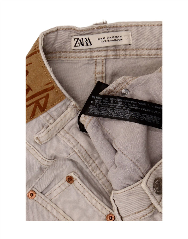 Zara Short en jean pour homme EU 38 Small W30 Gris Coton