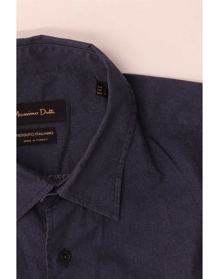 Massimo Dutti Chemise Homme Large Bleu Marine