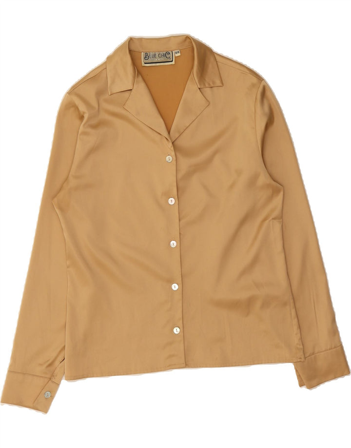 VINTAGE Womens Shirt Blouse IT 44 Medium Brown Polyester Vintage Vintage and Second-Hand Vintage from Messina Hembry 