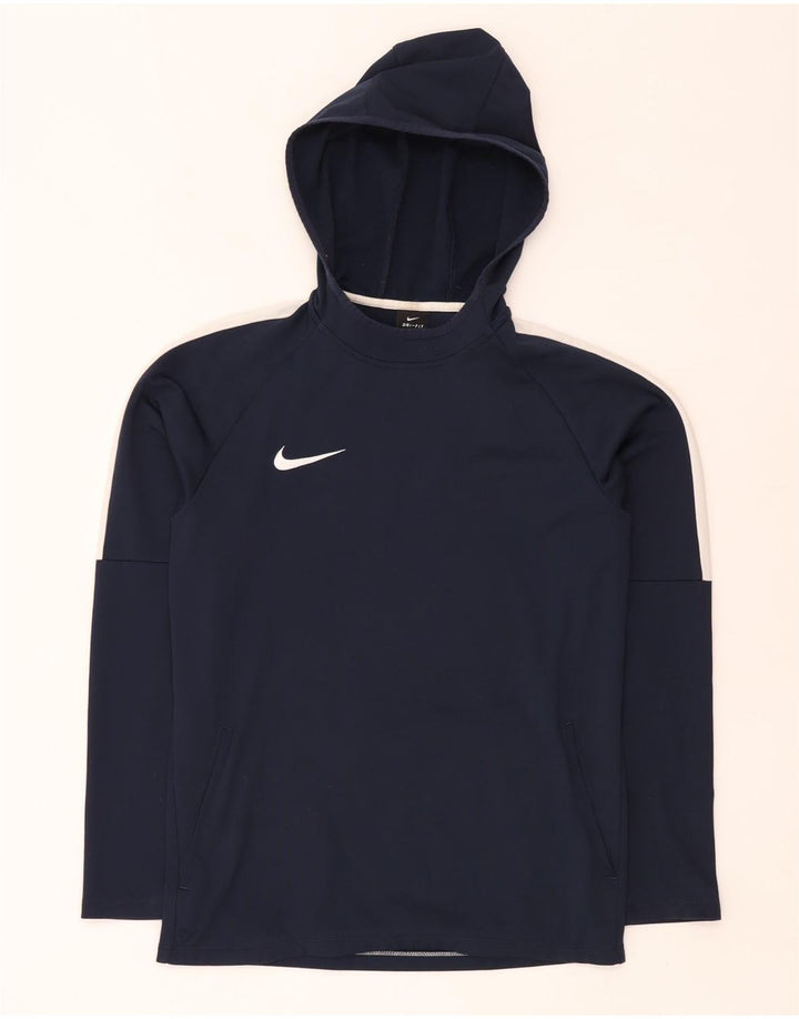 Nike Hommes Dri Fit Sweat à capuche Petit Bleu marine Colorblock Polyester