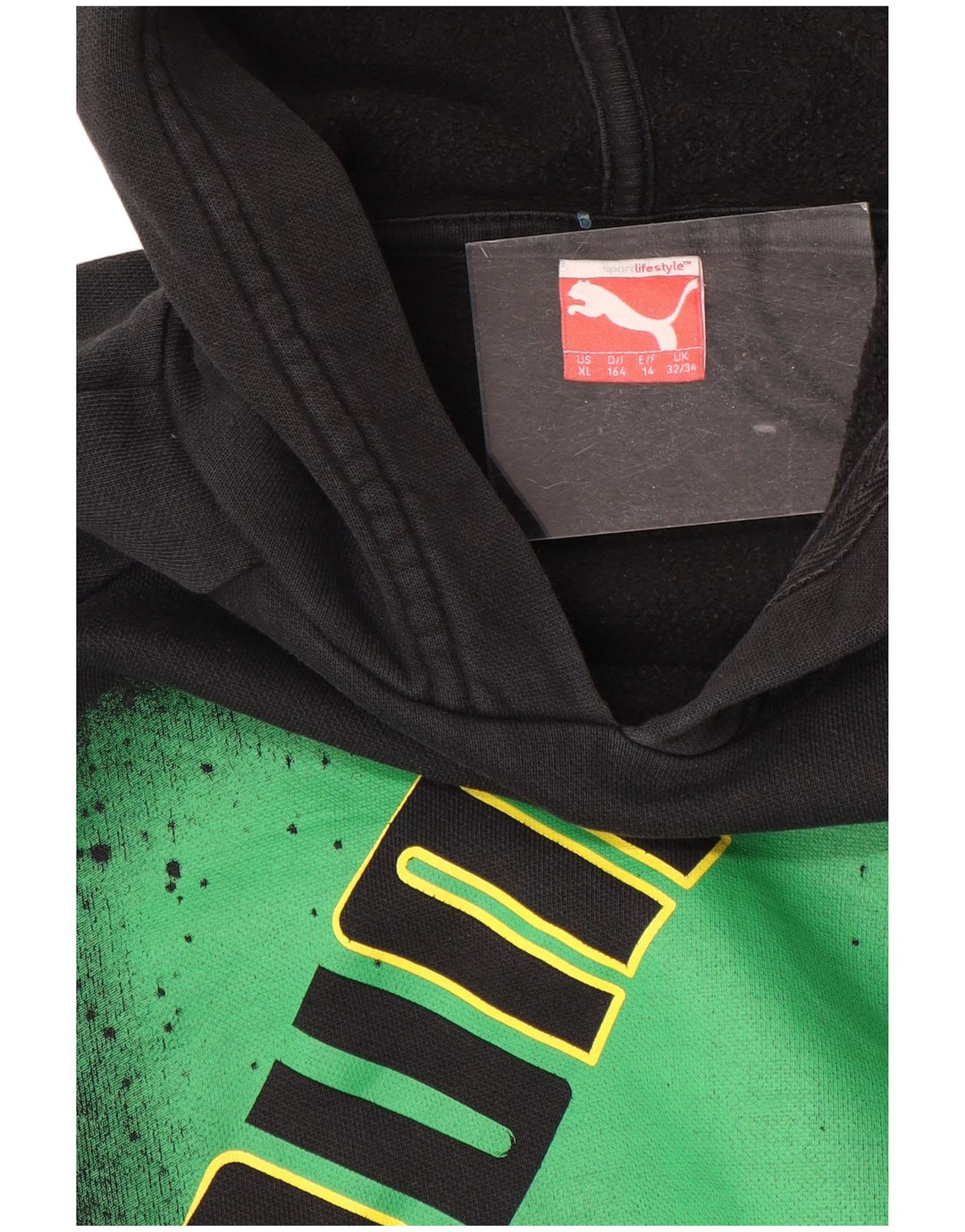 PUMA Sweat à capuche graphique pour garçon 13-14 ans Noir Colourblock