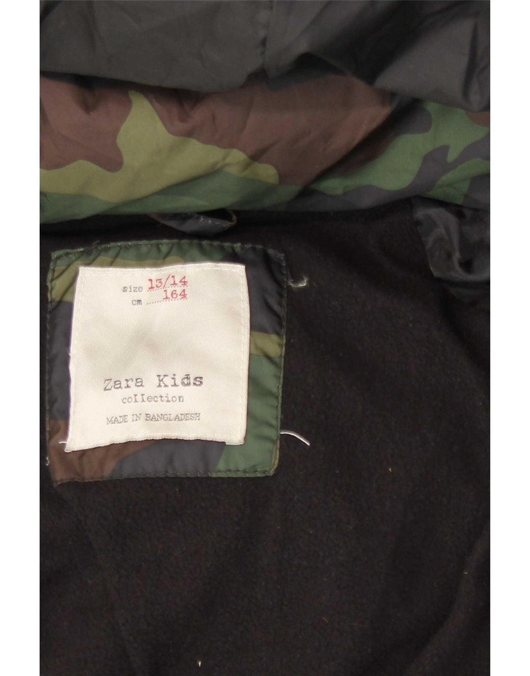 Veste matelassée à capuche Zara garçon 13-14 ans camouflage multicolore
