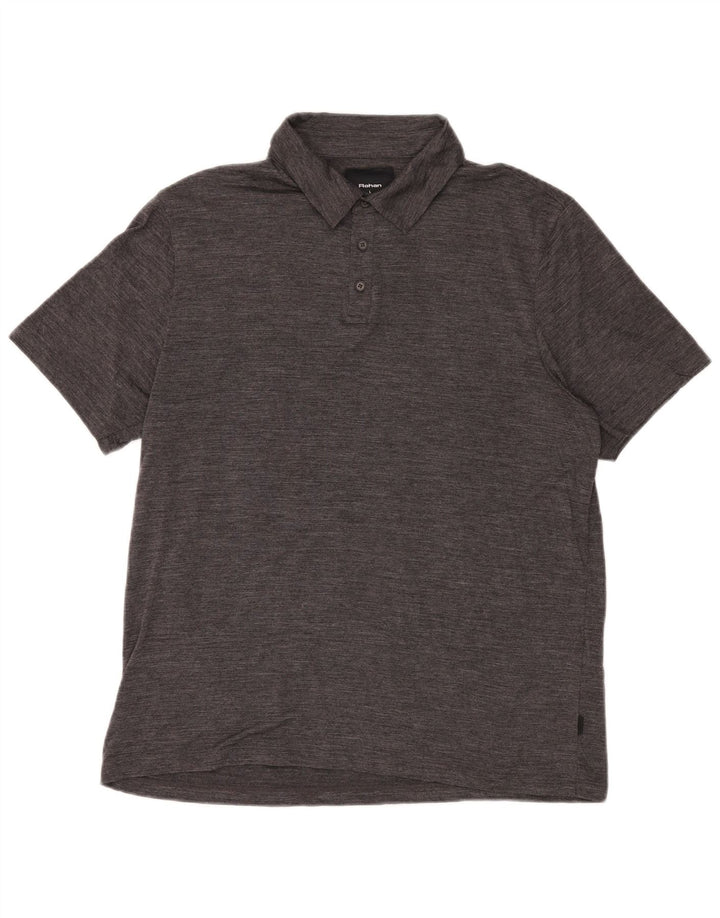 Rohan Polo Homme Large Gris Moucheté Laine Mérinos