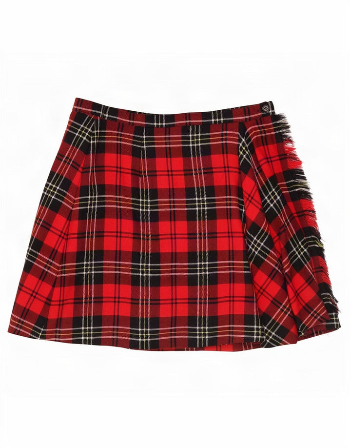 Max & Co. Mini jupe portefeuille W28 pour femme à carreaux rouges moyens
