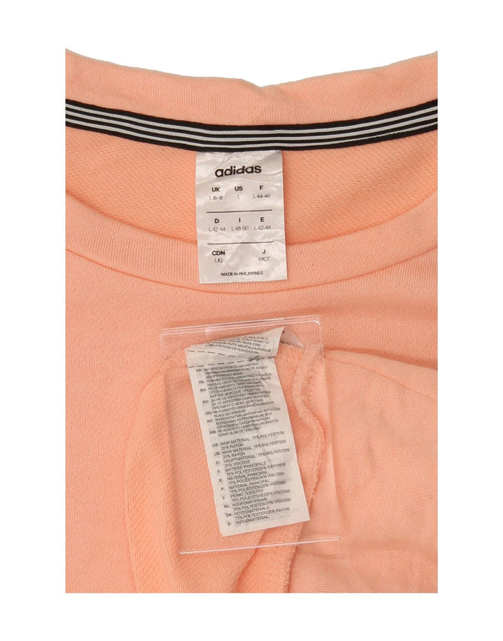 ADIDAS Womens Sweatshirt Jumper UK 16/18 Large Pink Polyester Vintage Adidas and Second-Hand Adidas from Messina Hembry 