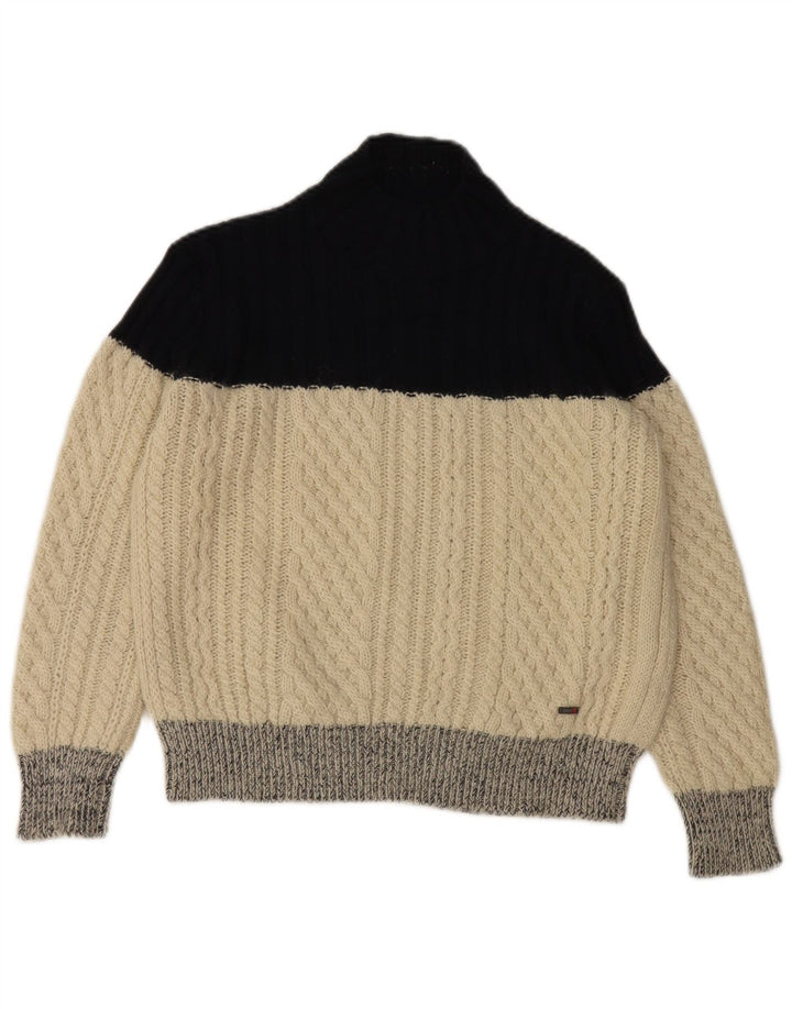 Slam Pull à col roulé pour femme UK 14 Medium Off White Colourblock