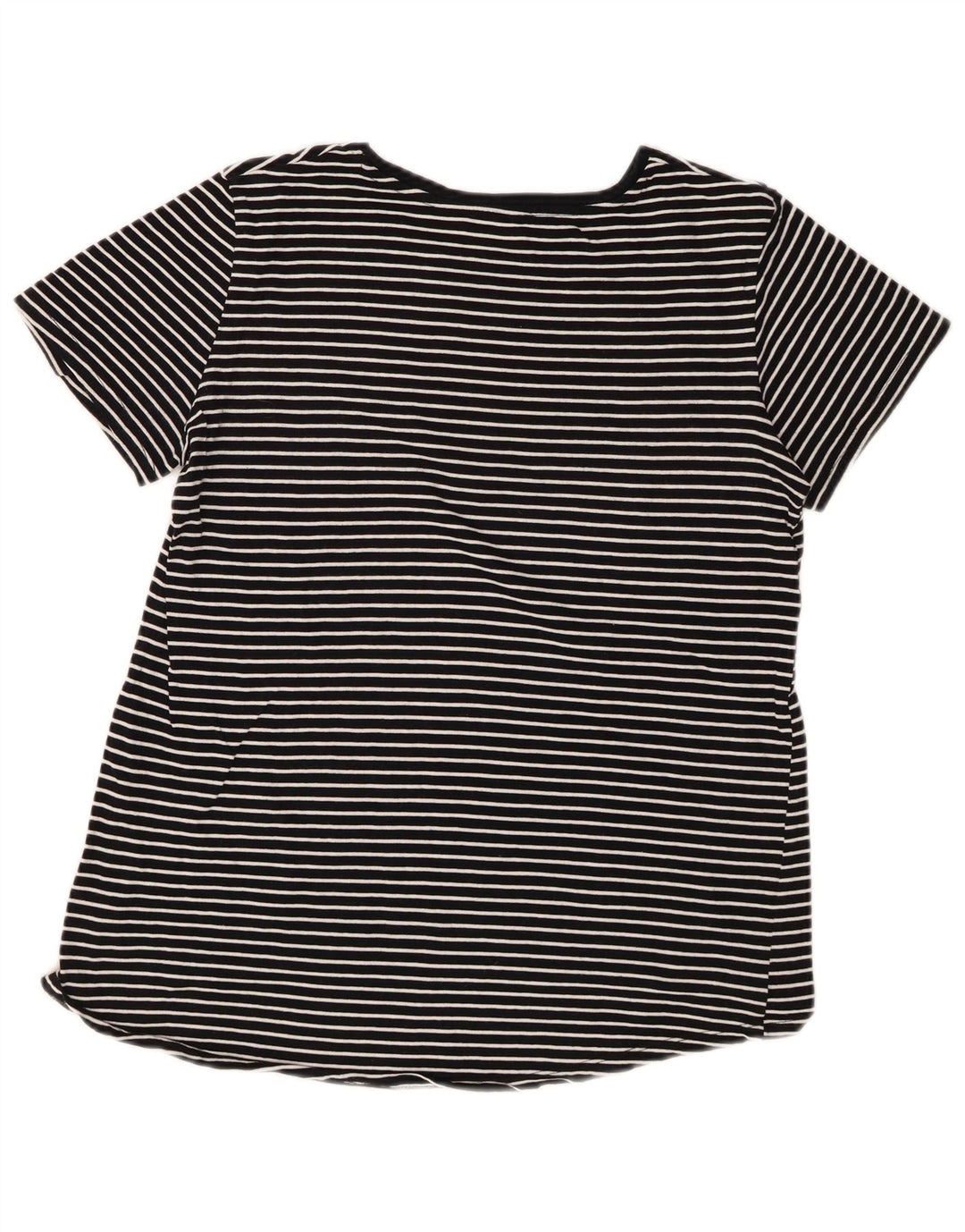Zara Womens T-Shirt Top UK 10 Petit Noir Rayé