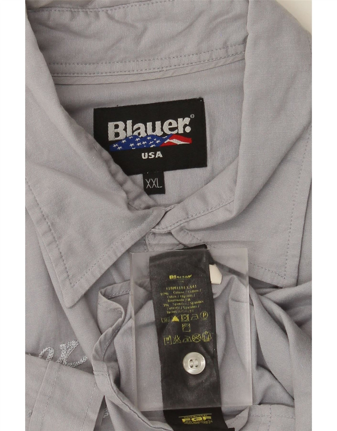 Blauer Chemise graphique à manches courtes pour homme 2XL Gris Coton