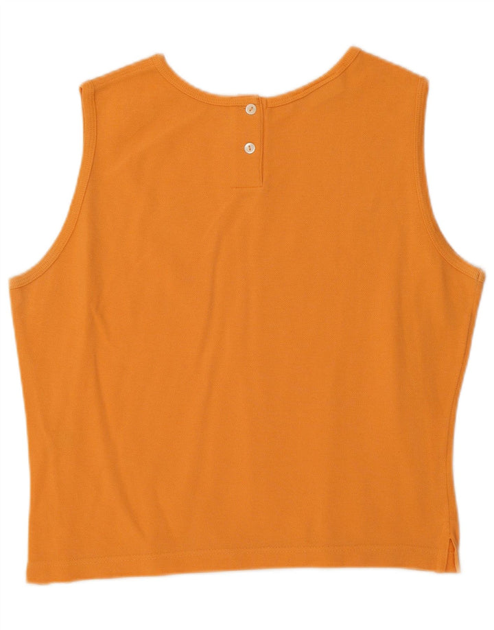 Lacoste Womens Crop Vest Top Taille 46 XL Orange Coton
