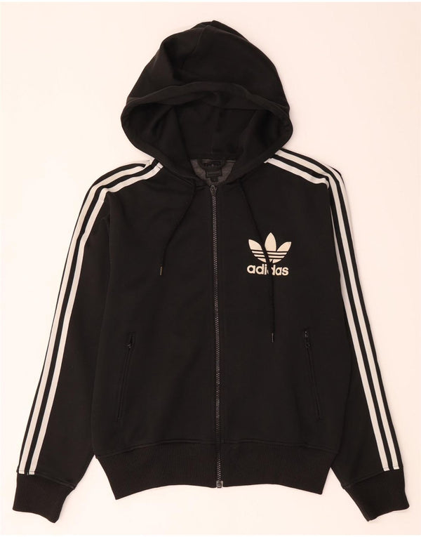 Adidas Pull à capuche zippé pour femme UK 16 Grand Noir Polyester