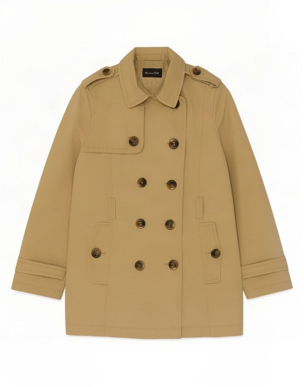 Massimo Dutti Trench-Coat Femme UK 14 Grand Coton Beige