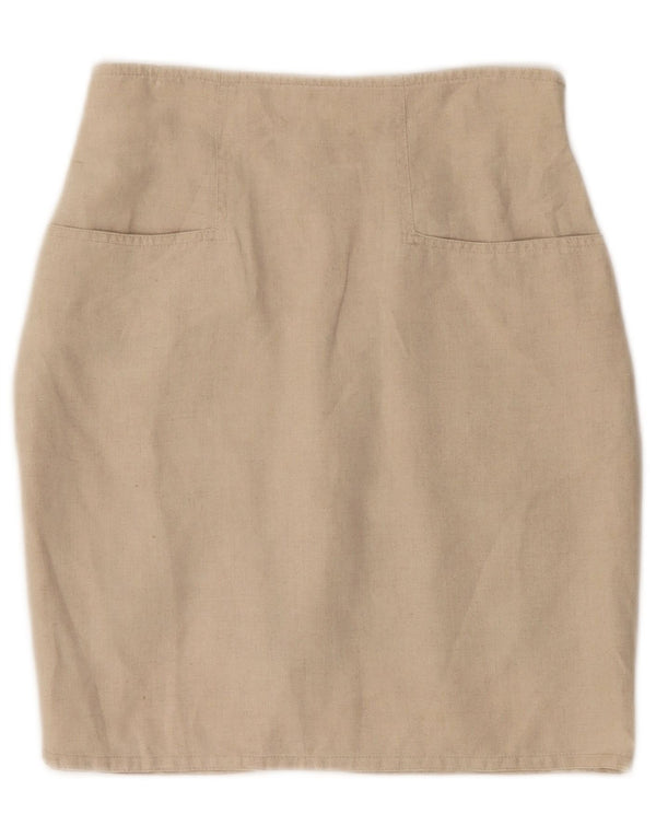 Max Mara Femme Mini Jupe W24 XS Lin Beige