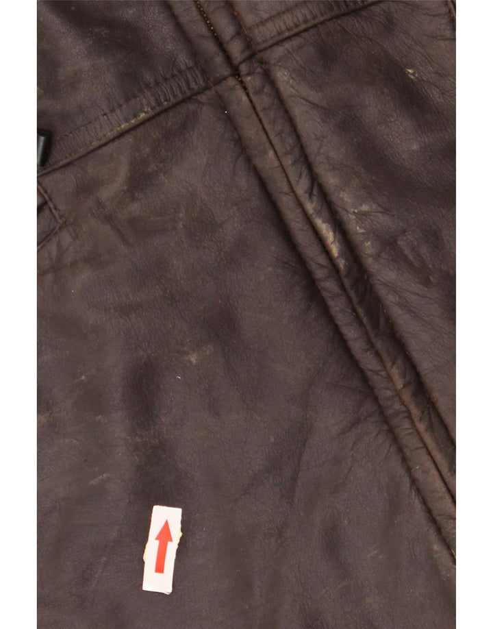 veste en cuir homme vintage UK 40 Grand cuir brun