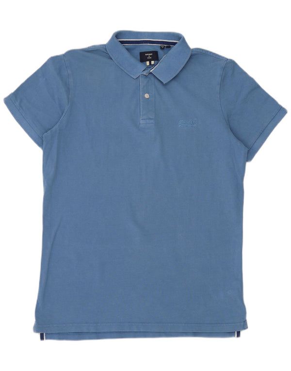 Superdry Polo Homme Grand Bleu Coton