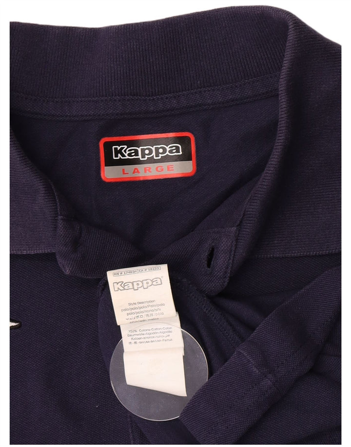 Kappa Polo Homme Large Bleu Marine Coton