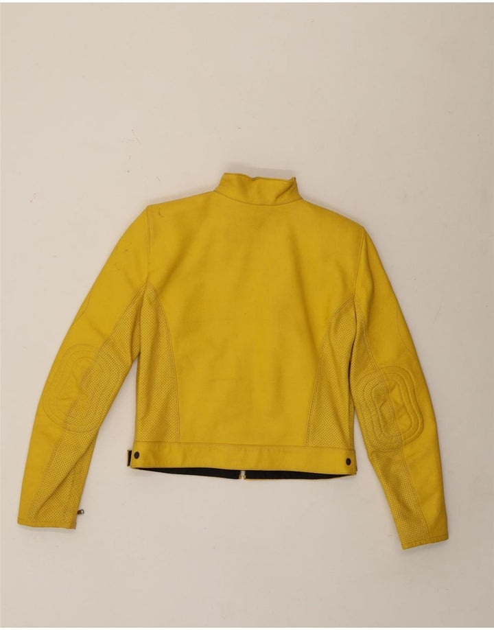 Veste de motard en cuir pour femme Corner IT 44 Cuir jaune moyen