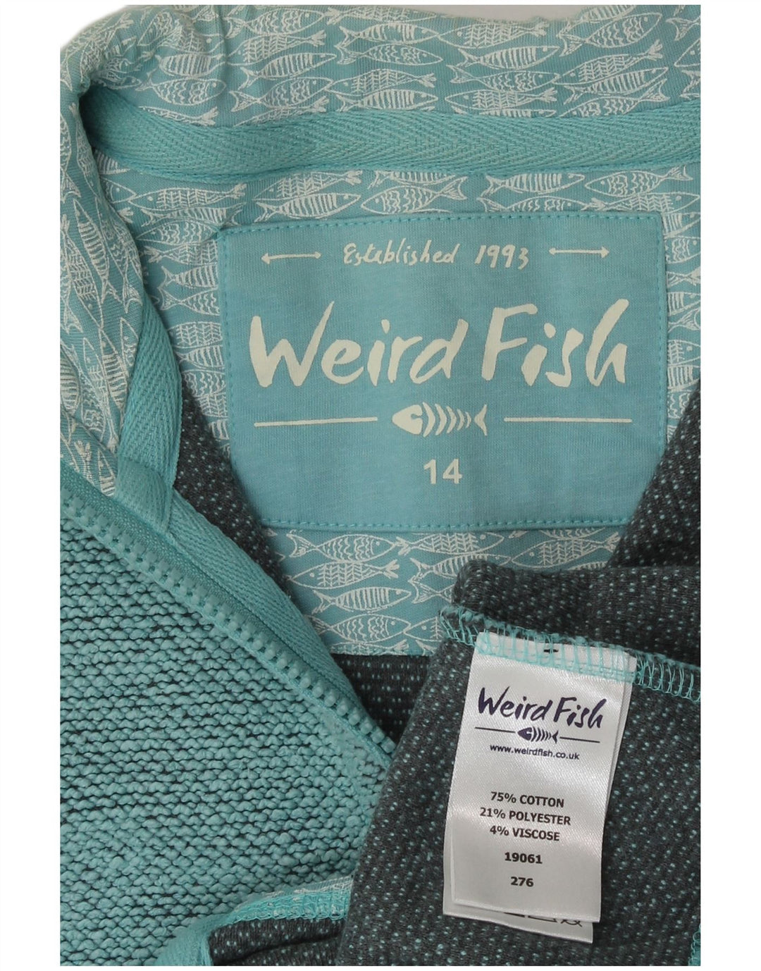 Weird Fish Veste de survêtement pour femme UK 14 Grand Bleu Coton