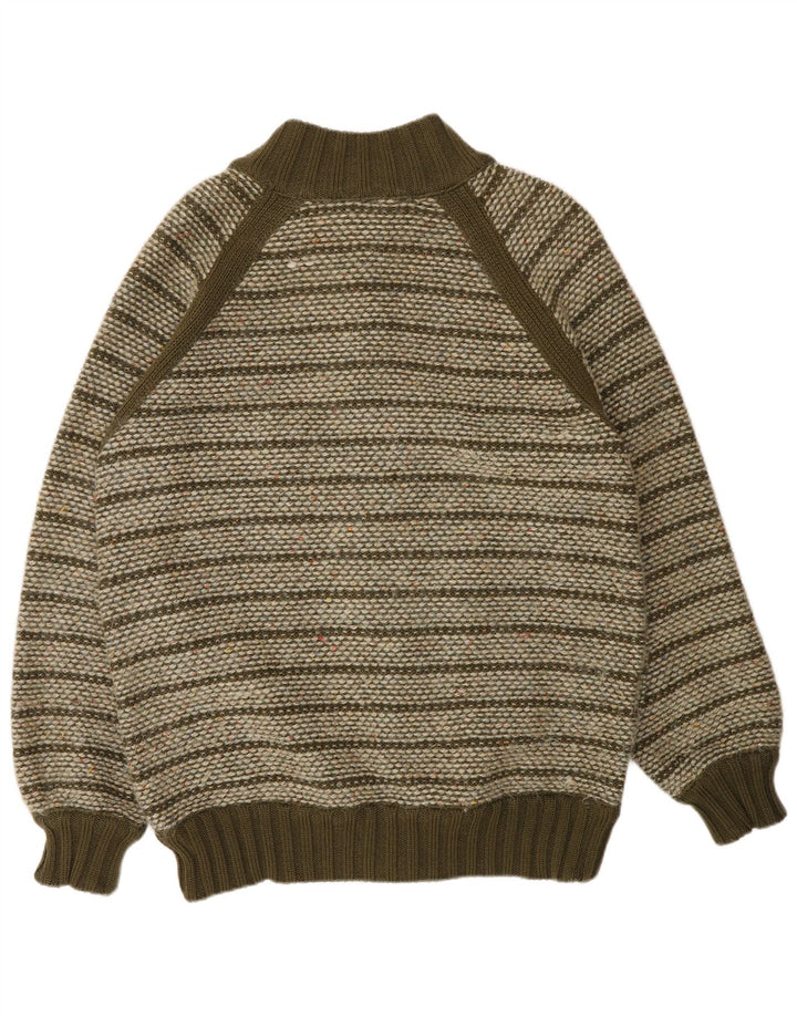 Missoni Homme Cardigan Pull Laine Rayé Kaki Moyen