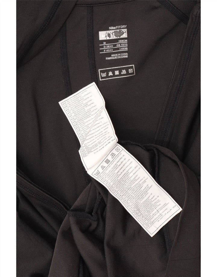 Nike Pull à capuche zippé Fit Dry pour femme UK 10/12 Polyester noir moyen