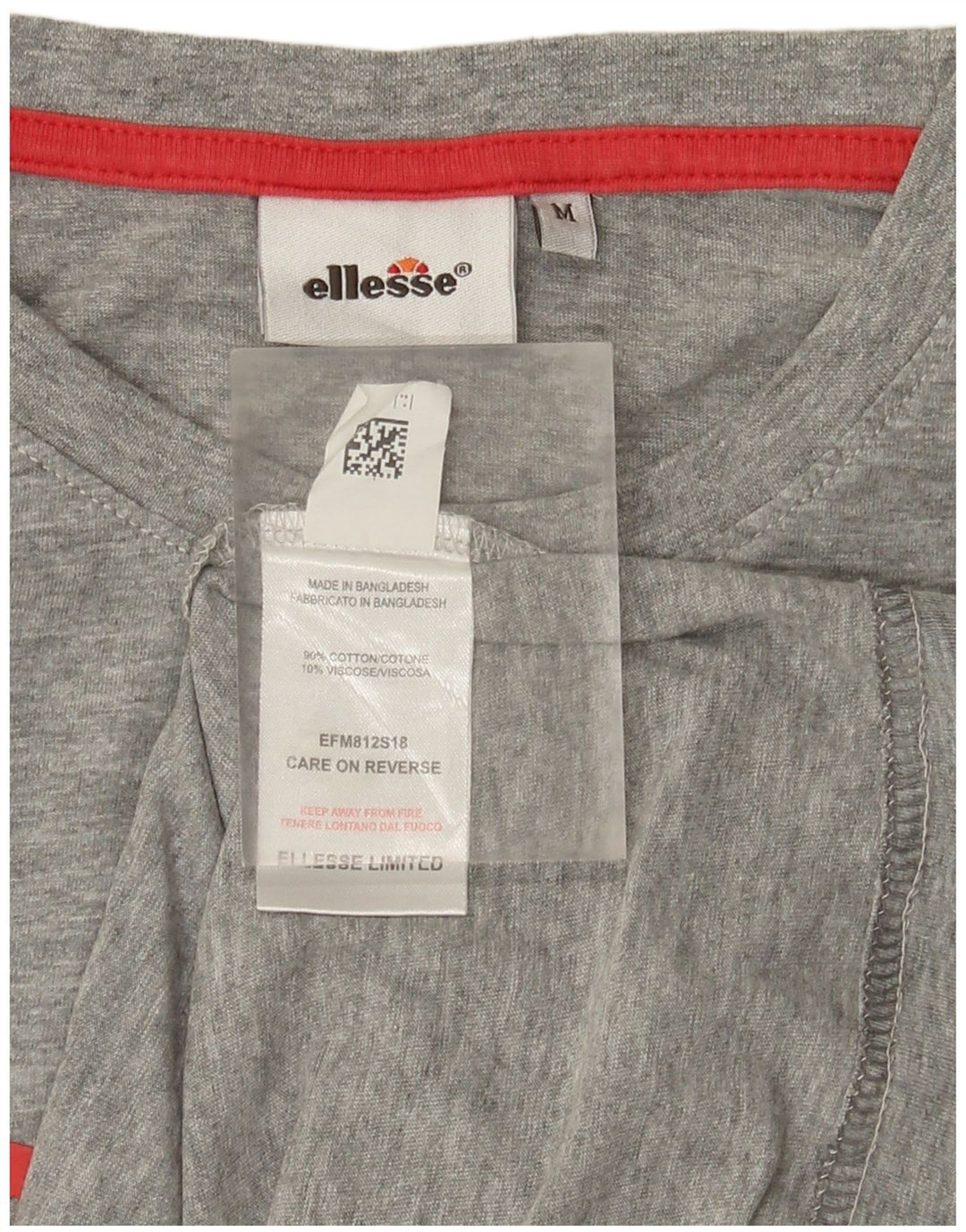 Ellesse T-Shirt Graphique Homme Gris Moyen Coton
