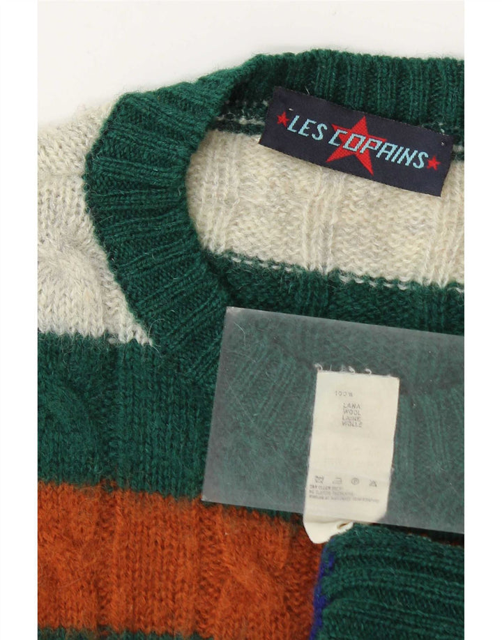 Les Copains Pull Col Rond XL Laine Rayée Multicolore Homme