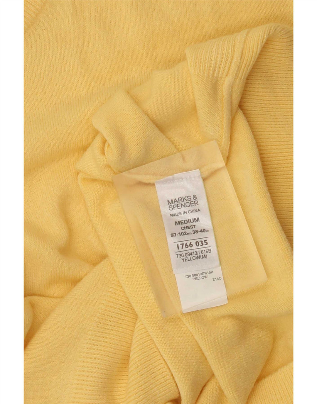 Marks & Spencer Pull Col V Homme Jaune Moyen Acrylique
