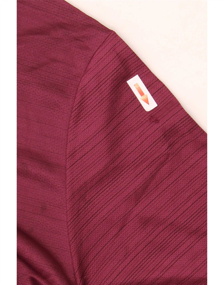 Nike Hommes Dri Fit T-Shirt Haut Large Bordeaux Rayé Polyester