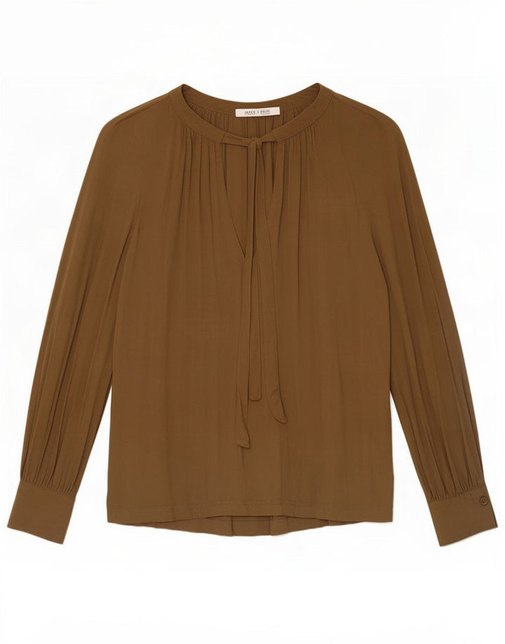 Zara Femme Chemisier Oversize Top UK 10 Petite Viscose Verte
