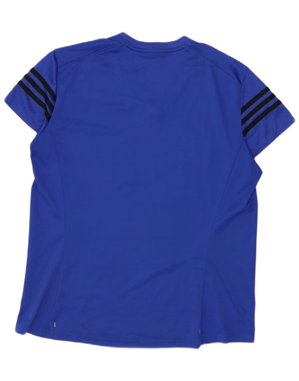 ADIDAS Femmes Climalite T-Shirt Top UK 20/22 XL Bleu Polyester