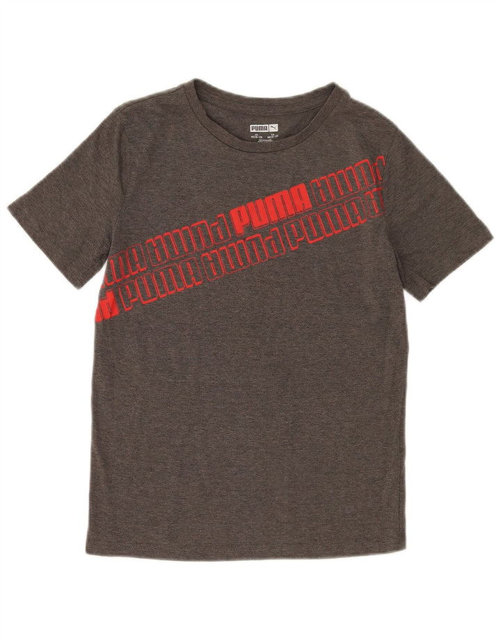 Puma T-Shirt Graphique Garçon 10-11 ans Gris Moyen Coton