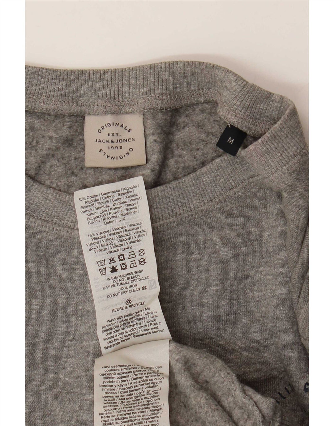 Jack & Jones Sweat-Shirt Homme Gris Moyen Moucheté Coton