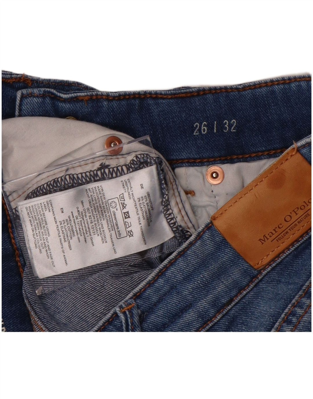 Marc O'Polo Jean Slim Femme W26 L32 Bleu Coton