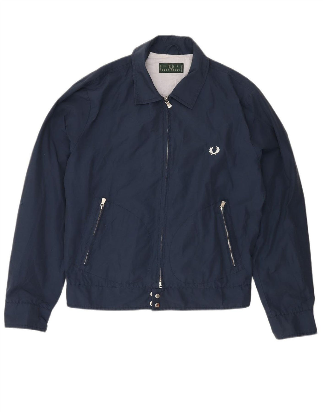 FRED PERRY Veste Bomber Homme UK 40 Large Bleu Marine Coton